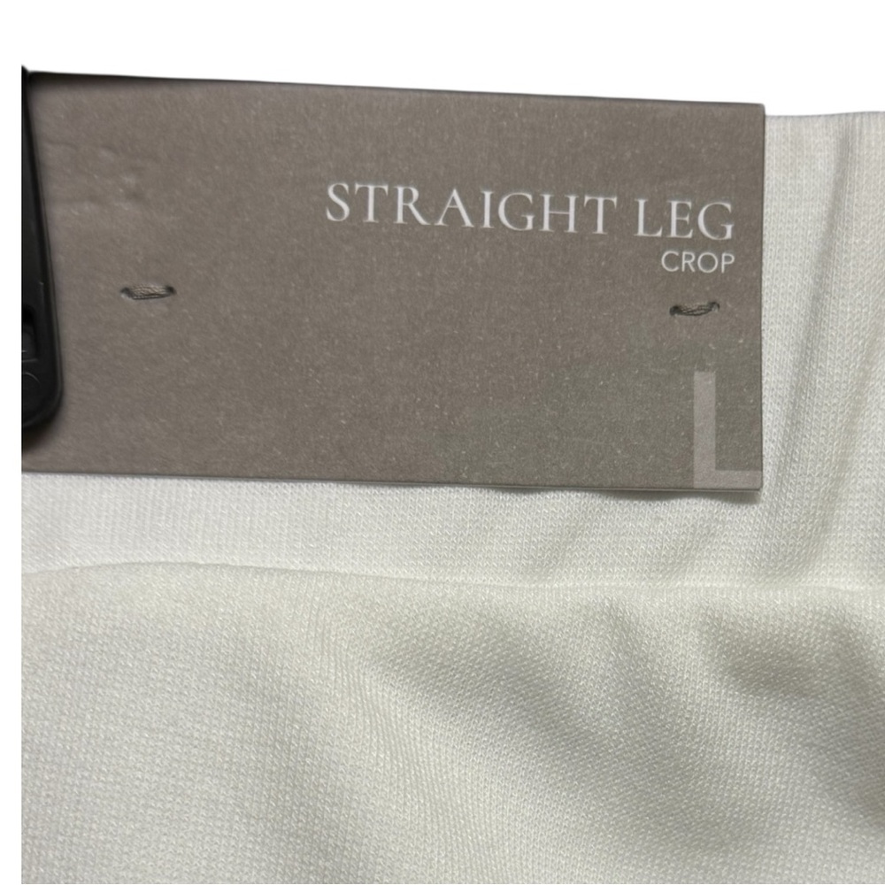 Soft Surroundings‎ Straight Leg Crop Pants White Textured Knit Large NWT - Picture 6 of 10